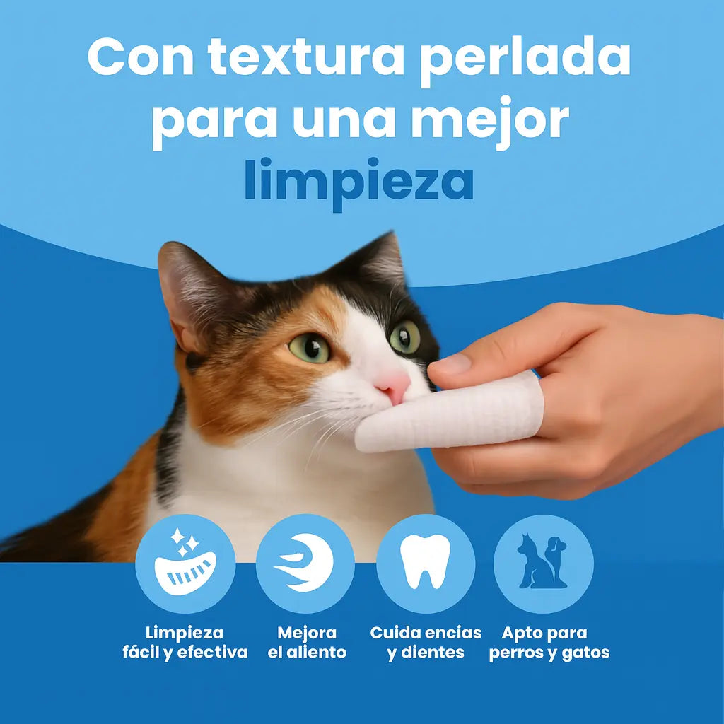 Toallitas Dentales Naturales para Mascotas 2X1 - (100pcs)