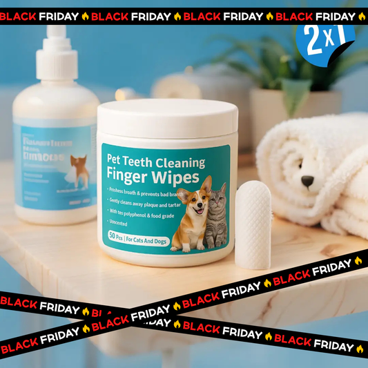 Toallitas Dentales Naturales para Mascotas 2X1 - (100pcs)
