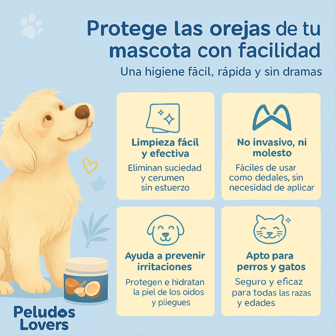 Toallitas de Oidos para Mascotas – 1+1 Gratis