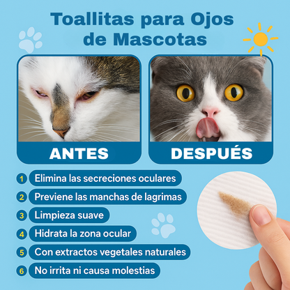 Toallitas de Ojos para Mascotas 2X1 – (200 Unidades)
